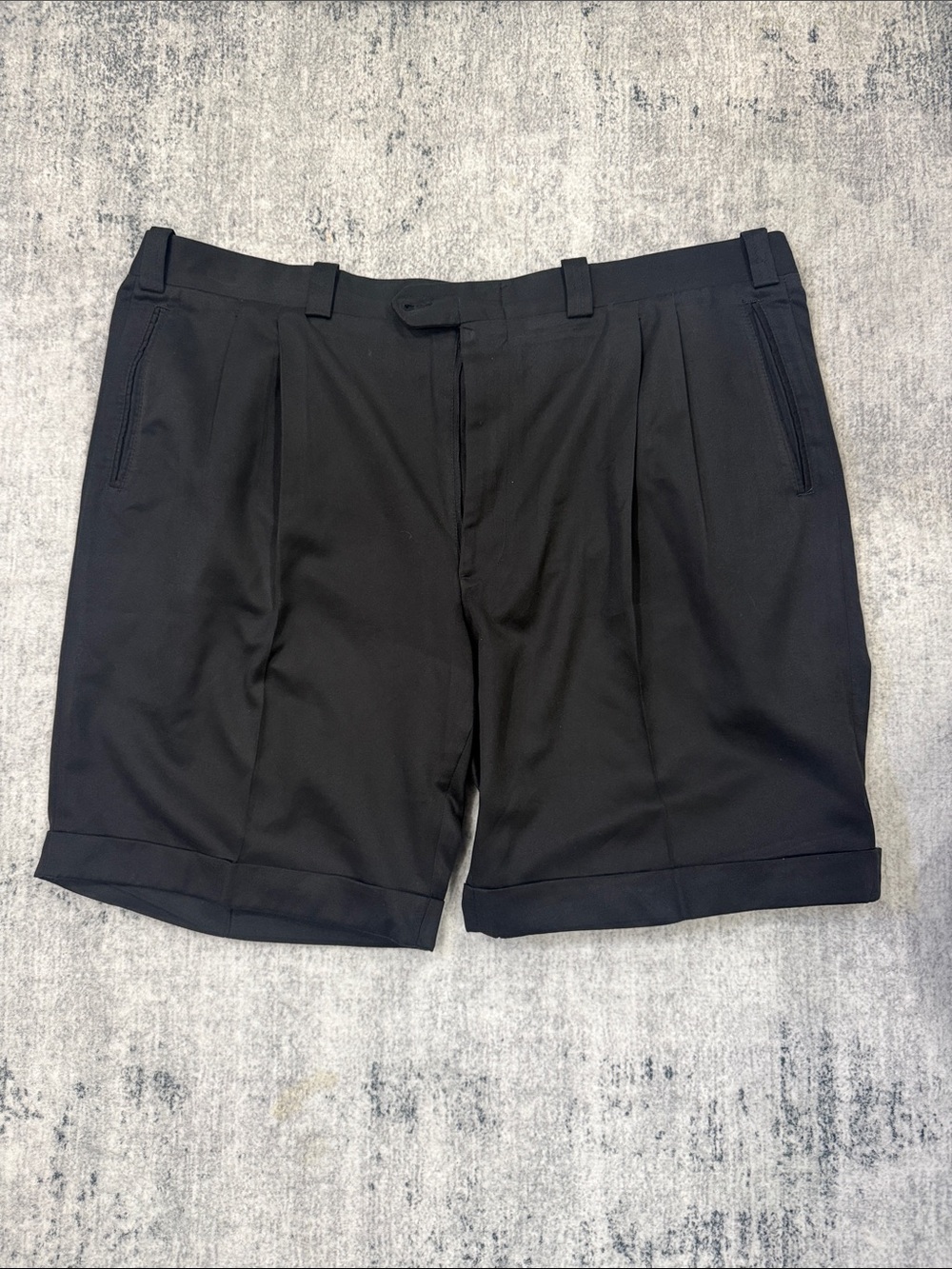 Men's Black Flat Front Dress Shorts